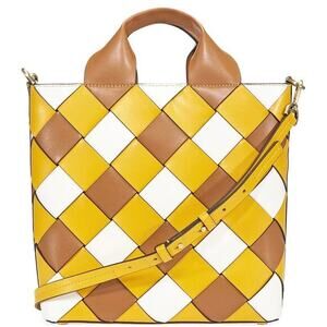 Michael Kors Mott Woven leather tote/shoulder bag in harvest fall colors
